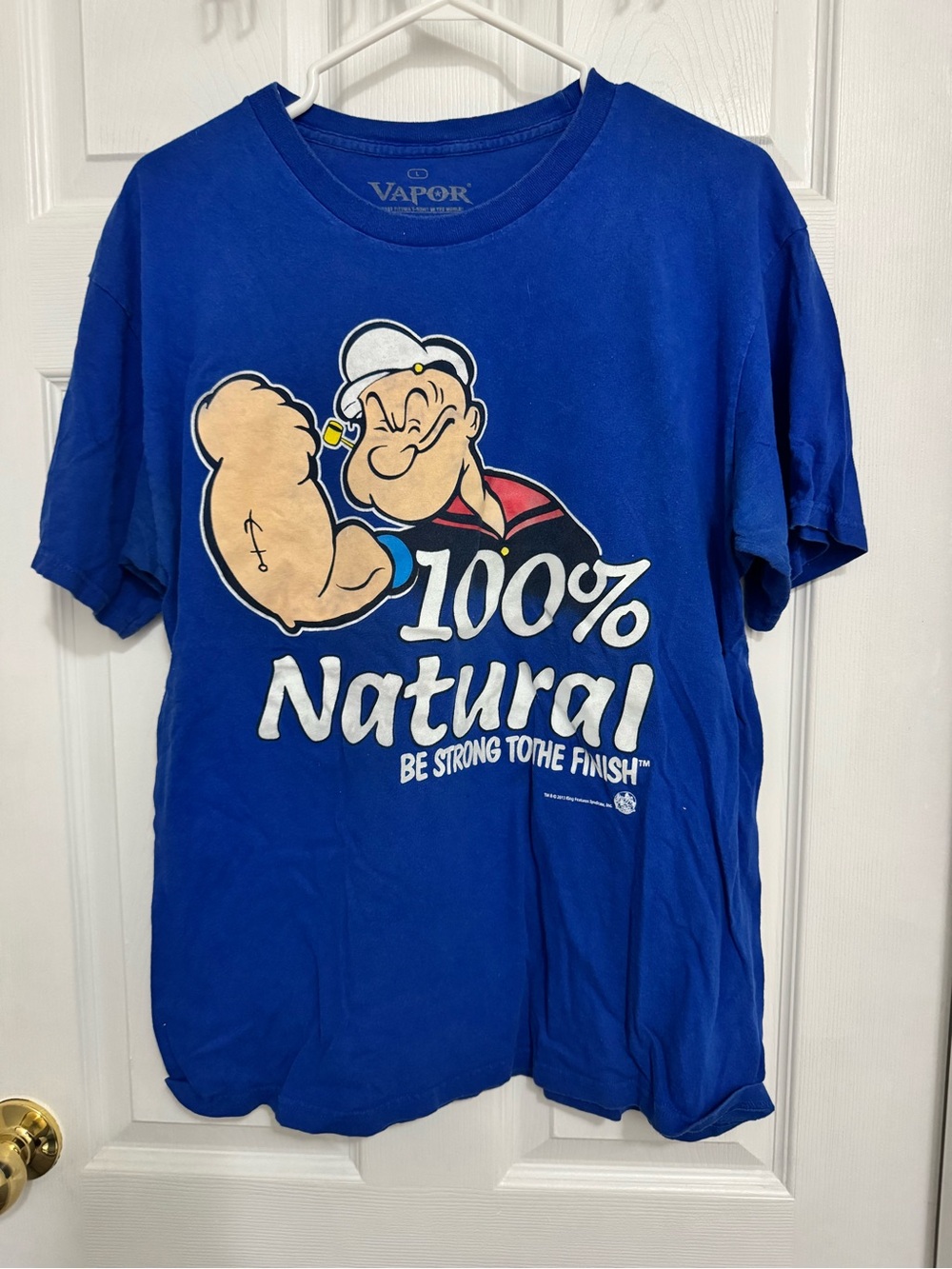 Vapor Men's 100% Natural Popeye Graphic Tee - Royal Blue